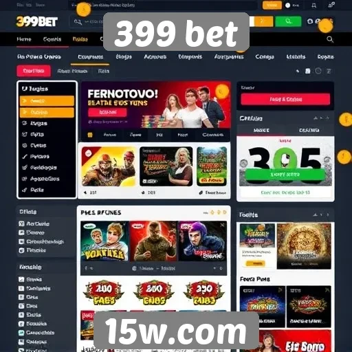 Interface do usuário no site 399 bet